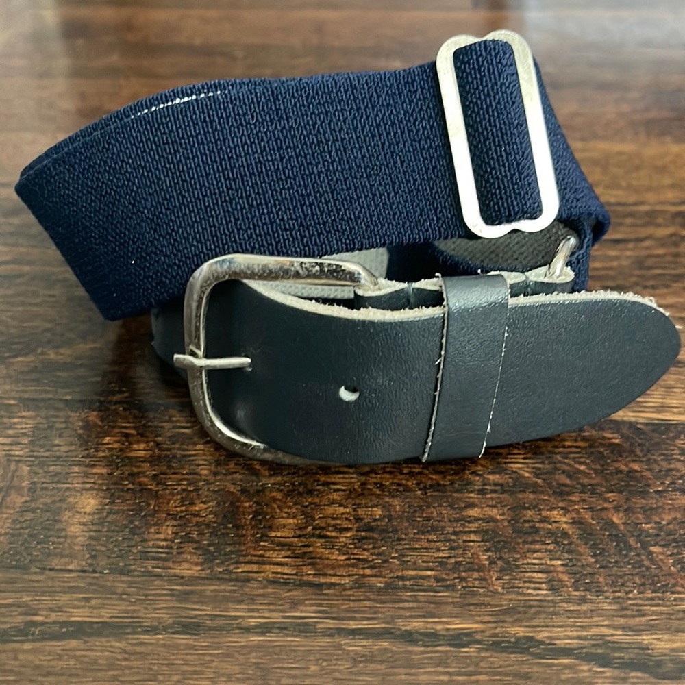 Gently used, blue, youth baseball belt.